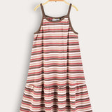 Striped saree - berry/mocha
