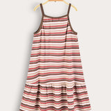 Striped saree - berry/mocha