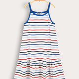 Striped saree - l.blue/royal