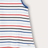Striped saree - l.blue/royal