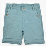 Fashionable woven shorts - turquoise