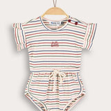 Striped overalls - blue