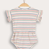 Striped overalls - blue