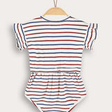 Striped overalls - Navy red