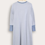 Striped cotton with print - blue