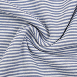 Striped cotton with print - blue