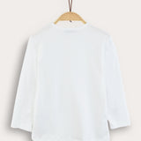 Basic 3/4 Sleeve Shirt - Cream