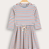 Striped dress - Navy red