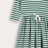 Striped dress - green+navy
