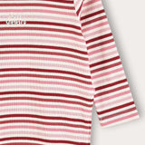 Babygrow with stripes - pink
