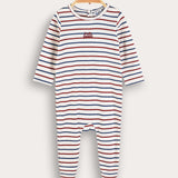 Babygrow with stripes - Navy red