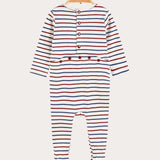 Babygrow with stripes - Navy red