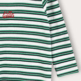 Babygrow with stripes - green+navy