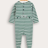 Babygrow with stripes - green+navy