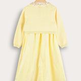 Striped dress with cardigan - yellow