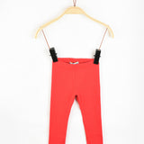 Rib Basic Long Tights - Red