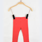 Rib Basic Long Tights - Red