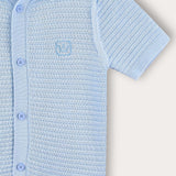 Knitted shirt with collar - blue