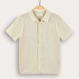 Knitted shirt with collar - green