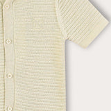 Knitted shirt with collar - green