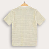 Knitted shirt with collar - green