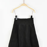 Suede Look Balloon Skirt - Black