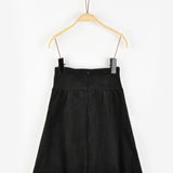 Suede Look Balloon Skirt - Black