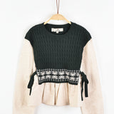 Shirt and knit vest combination - green
