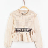 Shirt and knit vest combination - Stone