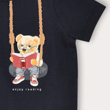 Baby T-shirt with teddy bear - Navy