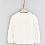 Embroidered shirt with velvet bow ties - black