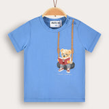 Baby T-shirt with teddy bear - black
