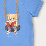 Baby T-shirt with teddy bear - black