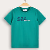 S.K. T-shirt with art - green