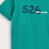 S.K. T-shirt with art - green