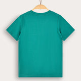 S.K. T-shirt with art - green