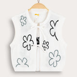 Floral Knit Cardigan - Black