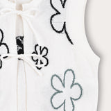 Floral Knit Cardigan - Black