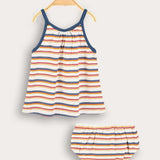 Striped Rib Set - Blue