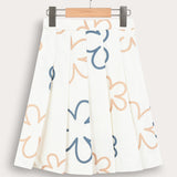 Pleated floral skirt - blue