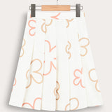 Pleated floral skirt - pink
