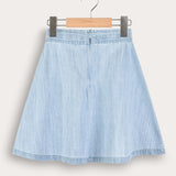 Tencel skirt with pleats - jeans