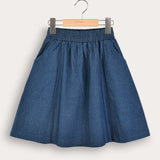 Tencel Pockets Skirt - Blue