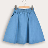 Tencel Pockets Skirt - Blue