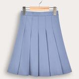 Plain pleated skirt - blue