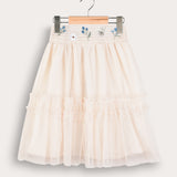 Zipka tulle skirt with embroidery - beige