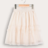 Zipka tulle skirt with embroidery - beige