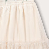 Zipka tulle skirt with embroidery - beige