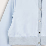 Satin Cardigan Shirt - Light Blue
