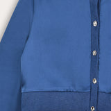 Satin Cardigan with Buttons - Blue